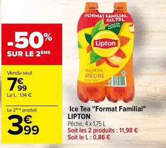 Carrefour Ice Tea "Format Familial" LIPTON offre