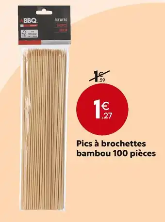 Maxi Bazar BBQ Pics à brochettes bambou 100 pièces offre