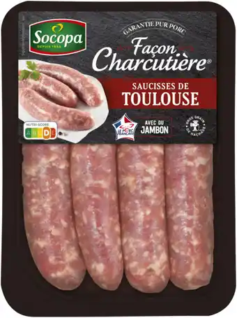 Carrefour 4 saucisses de Toulouse façon charcutière SOCOPA offre