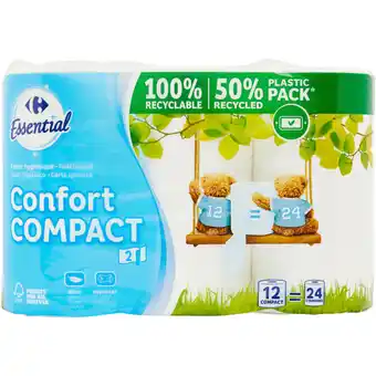 Carrefour CARREFOUR ESSENTIAL Papier Toilette Compact offre