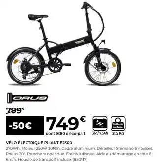 Feu Vert Vélo électrique pliant e2300 offre