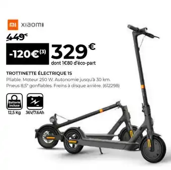 Feu Vert Xiaomi trottinette électrique 1s offre