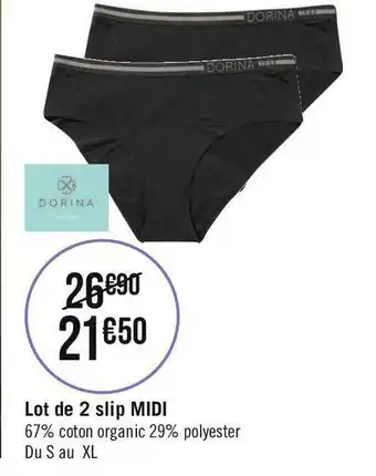 Lot de 2 slip midi