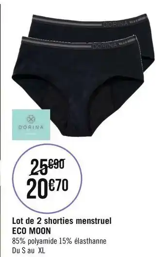 Géant Casino Eco moon lot de 2 shorties menstruel offre