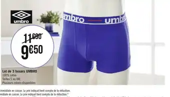 Umbro lot de 3 boxers