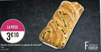 Brioche tressée marbrée ou pépites de chocolat