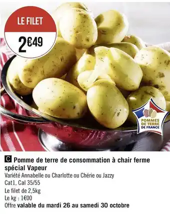 Géant Casino Pomme de terre de consommation à chair ferme spécial vapeur offre