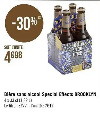 Géant Casino Brooklyn lager bière sans alcool special effects offre
