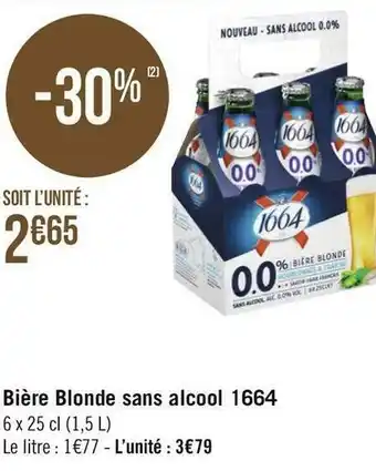 Géant Casino 1664 bière blonde sans alcool offre