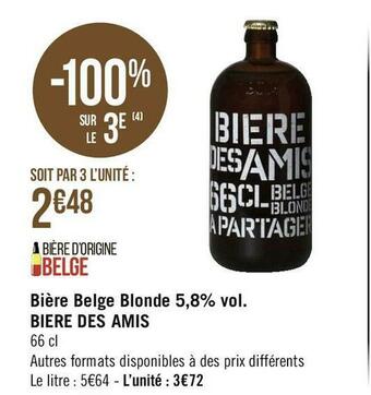 Biere des amis bière belge blonde 5,8% vol.