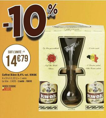 Géant Casino Kwak coffret bière 8,4% vol. offre