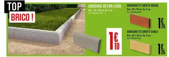 Brico Dépôt Bordure Béton Lisse Bordurette Droite Rouge Bordurette Droite Sable offre