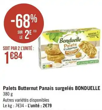 Bonduelle palets butternut panais surgelés