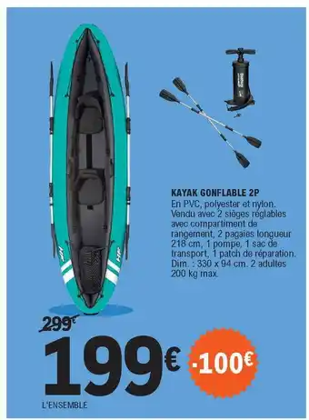 E.Leclerc Kayak Gonflable 2p offre
