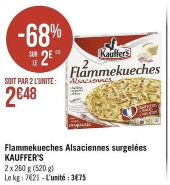 Géant Casino Kauffer’s flammekueches alsaciennes surgelées offre