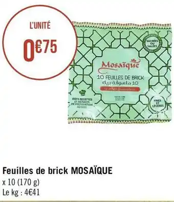 Mosaïque feuilles de brick