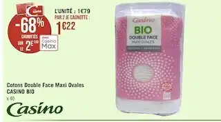 Casino bio cotons double face maxi ovales