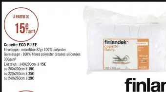 Géant Casino Finlandek couette eco pliee offre