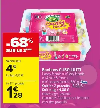 Carrefour Market Lutti bonbons cubo offre