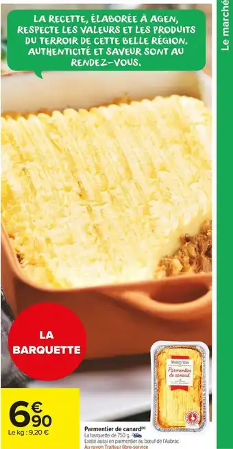 Carrefour Market Maison tino parmentier de canard offre