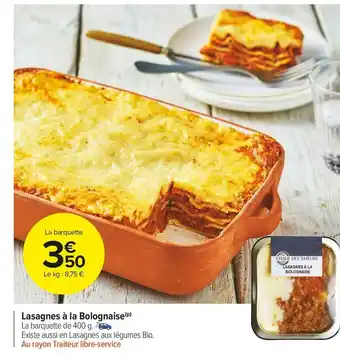 Carrefour Market Lasagnes à la bolognaise offre
