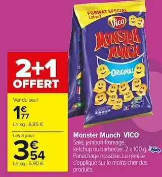 Carrefour Market Vico monster munch offre