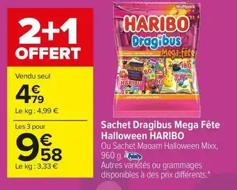Carrefour Market Haribo sachet dragibus mega fête halloween offre