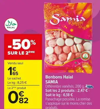 Carrefour Market Samia bonbons halal offre