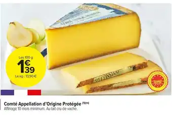 Carrefour Market Comté appellation d’origine protégée offre