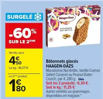 Carrefour Market Haagen dazs bâtonnets glacés offre