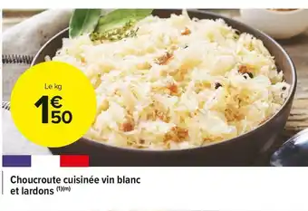 Carrefour Market Choucroute cuisinée vin blanc et lardons offre