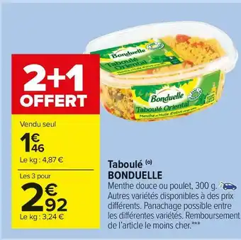 Carrefour Market Bonduelle taboulé offre