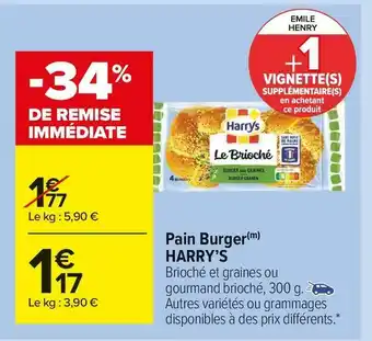 Carrefour Market Harry’s pain burger offre