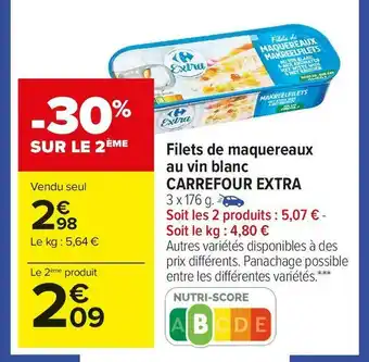 Carrefour filets de maquereaux au vin blanc