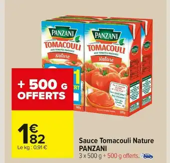 Carrefour Market Tomacouli sauce nature offre