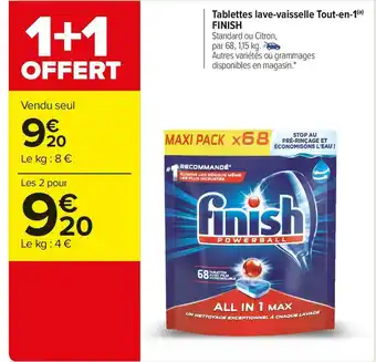 Carrefour Market Finish tablettes lave-vaisselle tout-en-1 offre