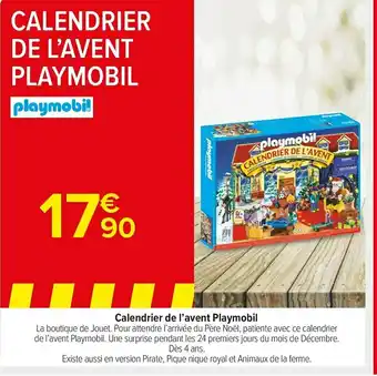 Carrefour Market Playmobil calendrier de l’avent offre