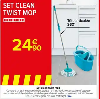 Carrefour Market Leifheit set clean twist mop offre