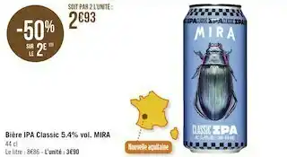 Géant Casino Mira bière ipa classic 5.4% vol. offre