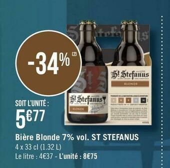 Géant Casino St stefanus bière blonde 7% vol. offre