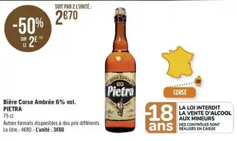Pietra bière corse ambrée 6% vol.