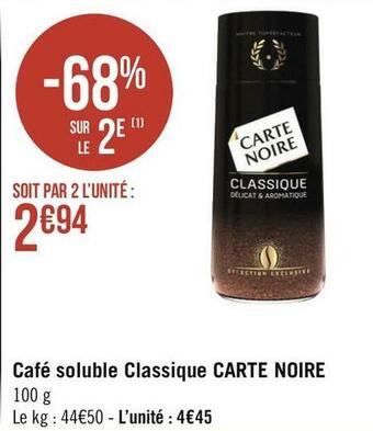 Carte noire café soluble classique