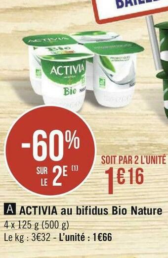 Danone activia au bifidus bio nature