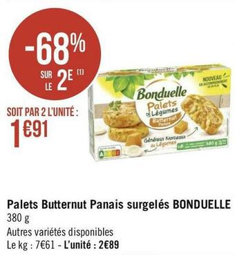 Bonduelle palets butternut panais surgelés