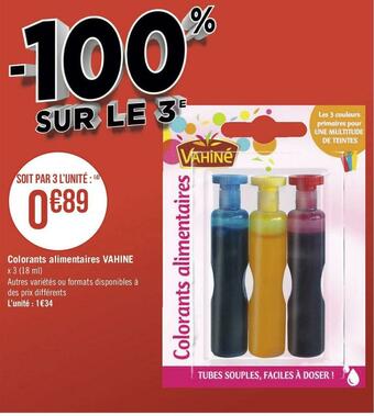 Géant Casino Vahine colorants alimentaires offre