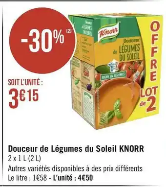 Géant Casino Knorr douceur de légumes du soleil offre
