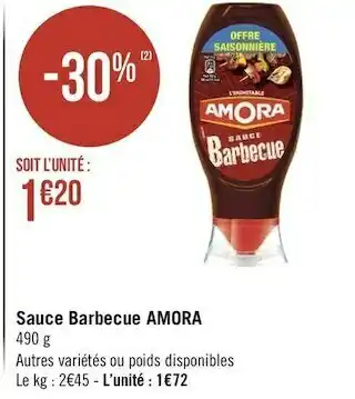 Géant Casino Amora sauce barbecue offre