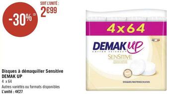 Géant Casino Demak up disques à démaquiller sensitive offre