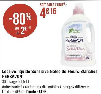 Persavon lessive liquide sensitive notes de fleurs blanches*