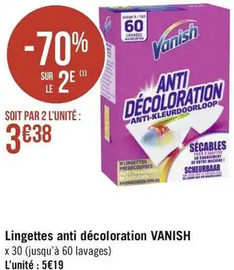Vanish lingettes anti-décoloration